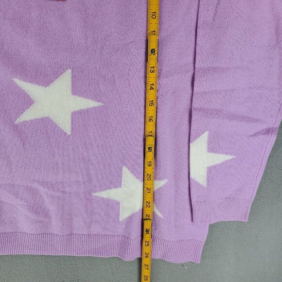 New Talbots 2XP Lilac Pink Cashmere Star Sweater Preppy Soft Casual Crew Neck - Picture 4 of 4